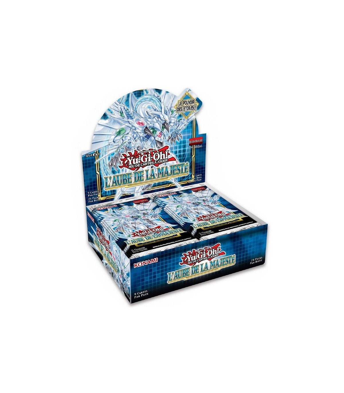 Display officiel Yu-Gi-Oh! contenant 24 boosters Aube de la Majesté