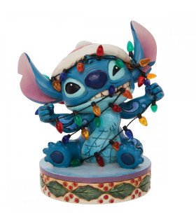 Disney Tradition - Stitch avec guirlandes - Figurine 12cm