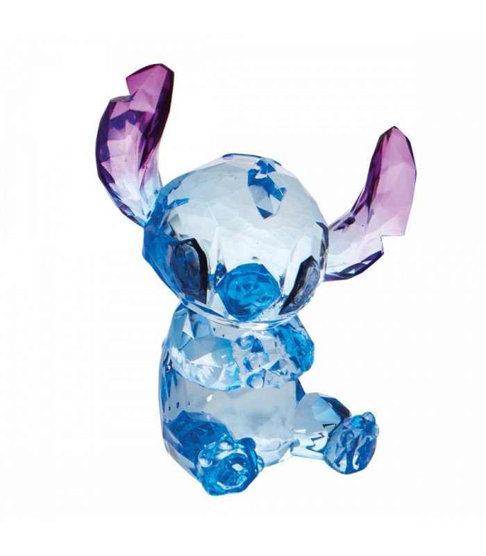 Figurine Stitch – Disney Facet Collection – Acrylique effet pierre précieuse – Détails brillants – Window Box – Produit Disney