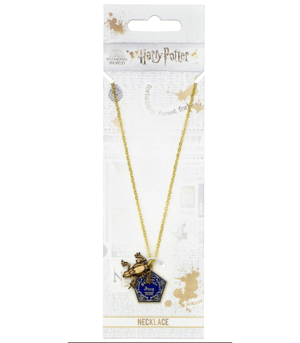 Collier Harry Potter – Chocolate Frog – Plaqué or – 40 cm – Produit officiel The Carat Shop