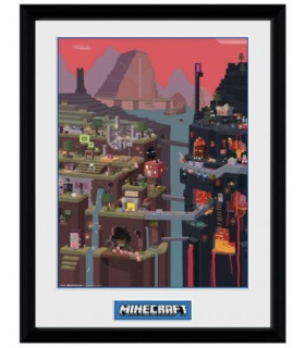 MINECRAFT - WORLD - POSTER ENCADRE