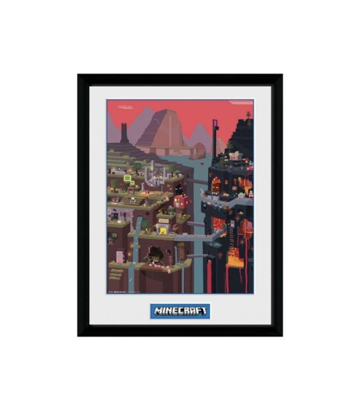 MINECRAFT - WORLD - POSTER ENCADRE
