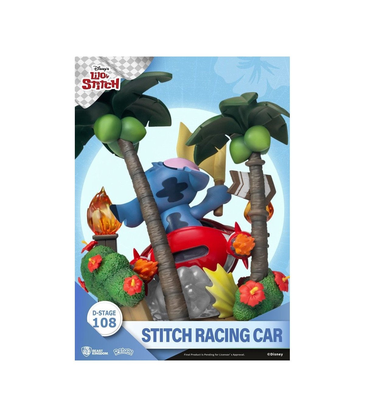 Lilo & Stitch - Diorama D-Stage Stitch Racing Car Window Box - Version 15 cm.
