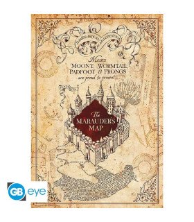 Poster Harry Potter Carte du Maraudeur – Le plan secret de Poudlard.