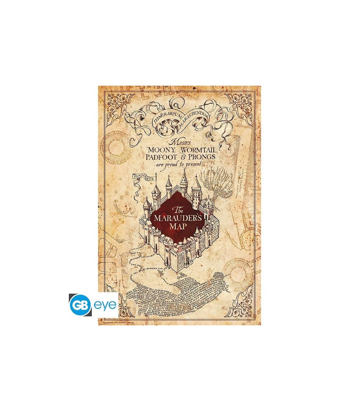Poster Harry Potter Carte du Maraudeur – Le plan secret de Poudlard.