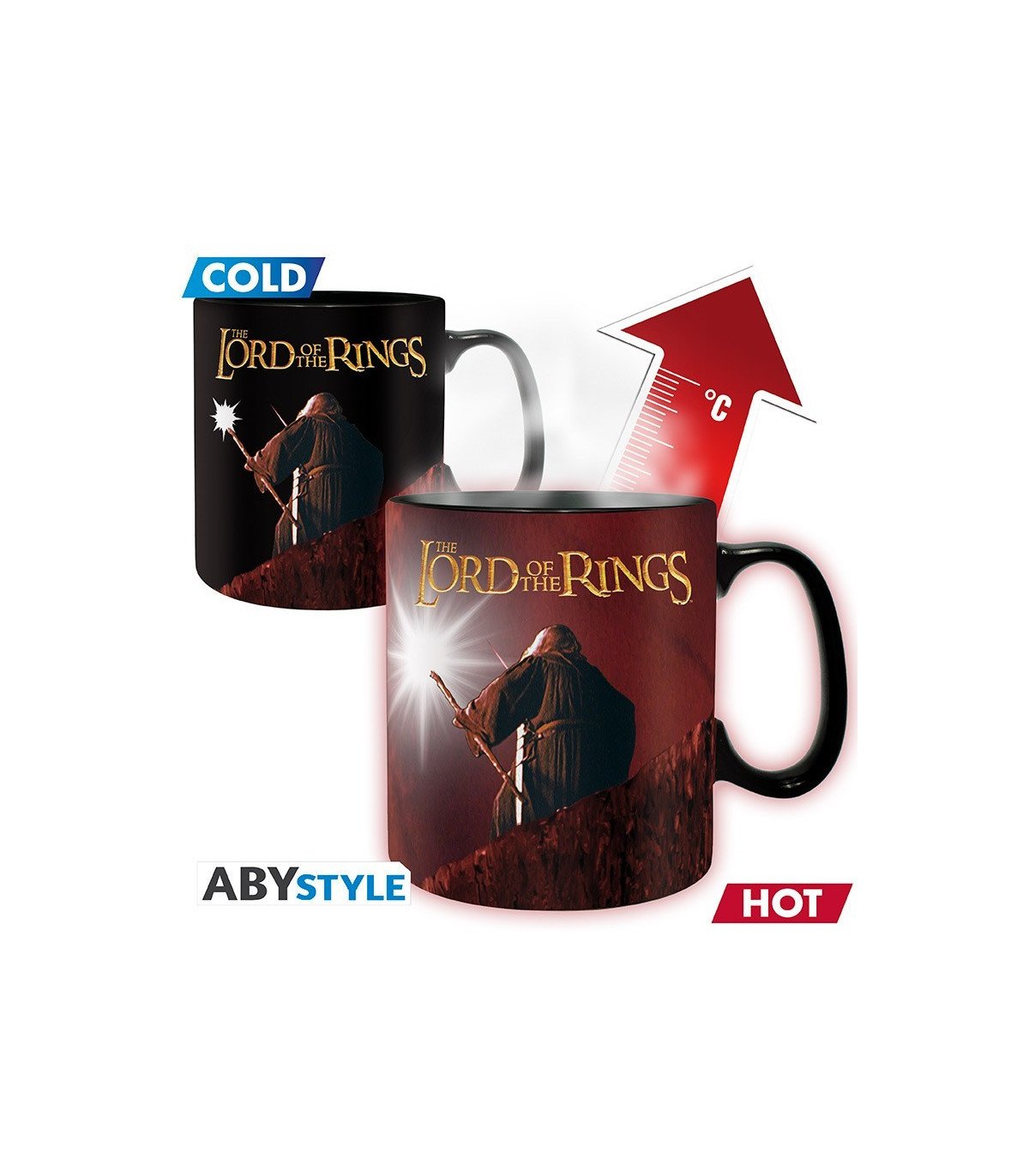 Mug en céramique de 460 ml, Heat Change, représentant Gandalf Mug Gandalf Vous ne passerez pas – Légende épique dans ta tasse