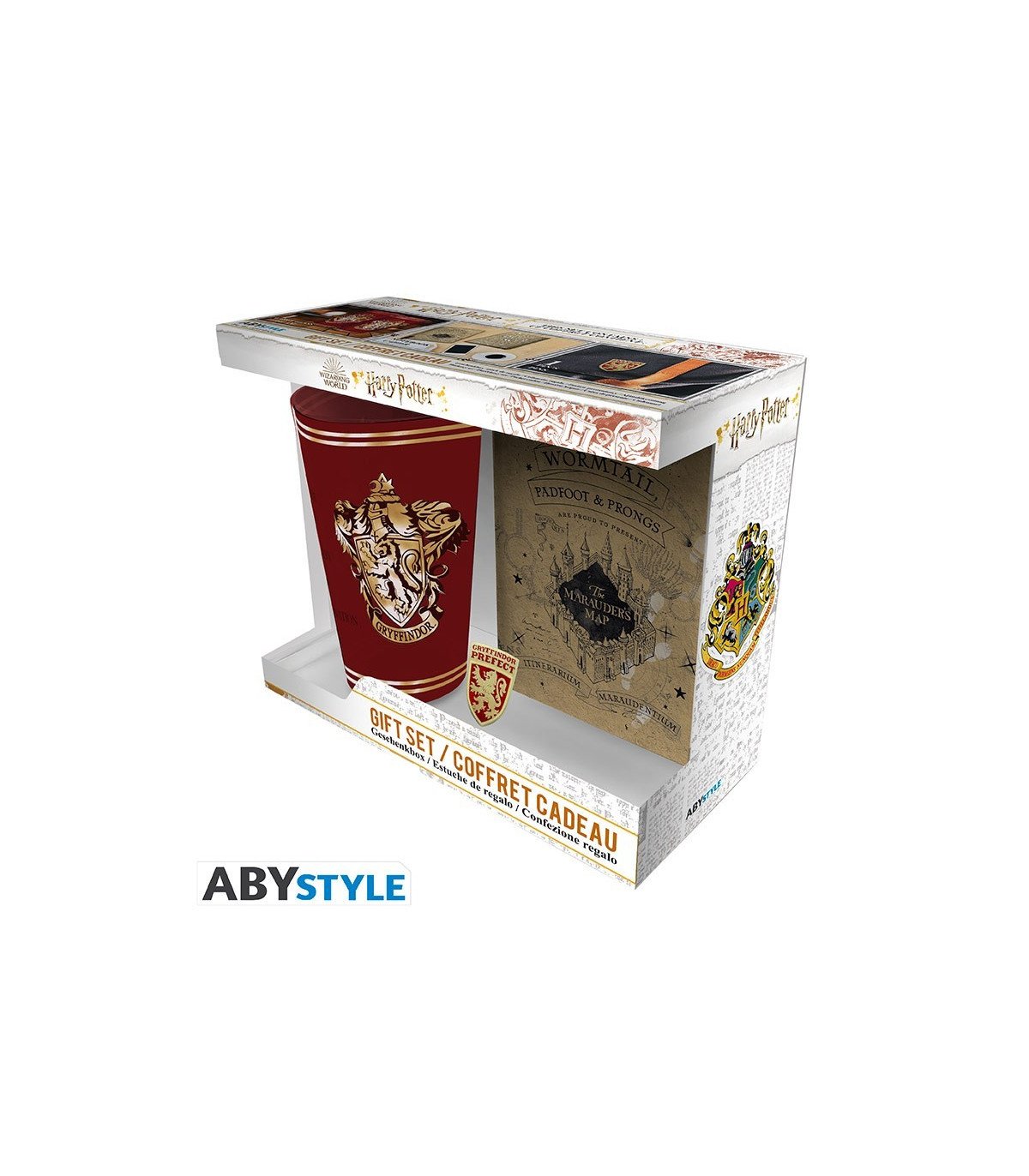 Harry Potter - Coffret - Verre XXL, Pins et Carnet Griffondor