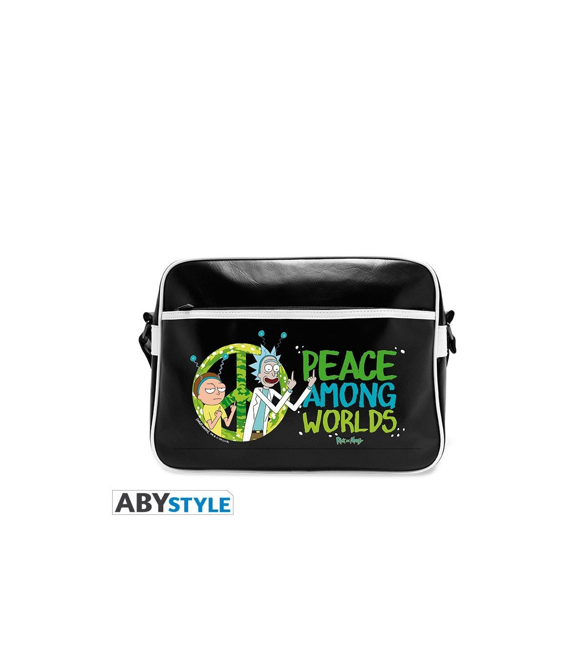 Sac besace stylisé Peace - Rick et Morty