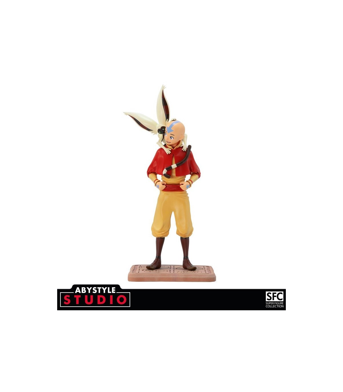 Figurine Aang – Avatar – 18 cm – SFC – ABYstyle Studio – Avec Momo et base 4 éléments
