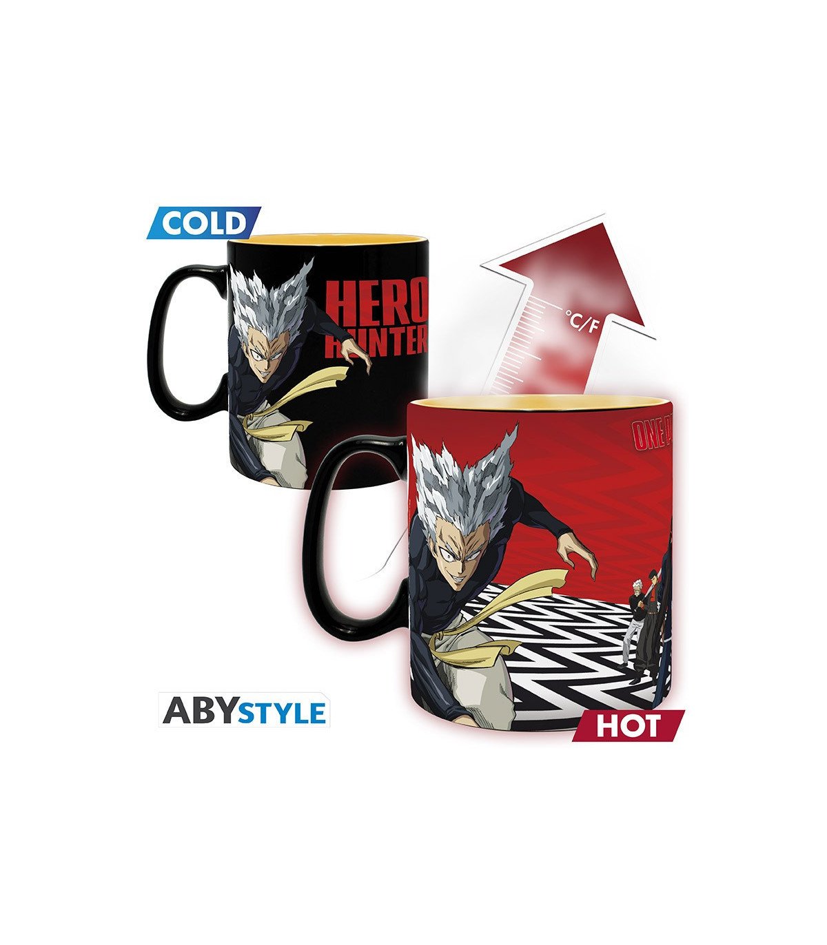 One Punch Man - Mug Heat Change - 460 ml - Saitama & Garoh - Abystyle