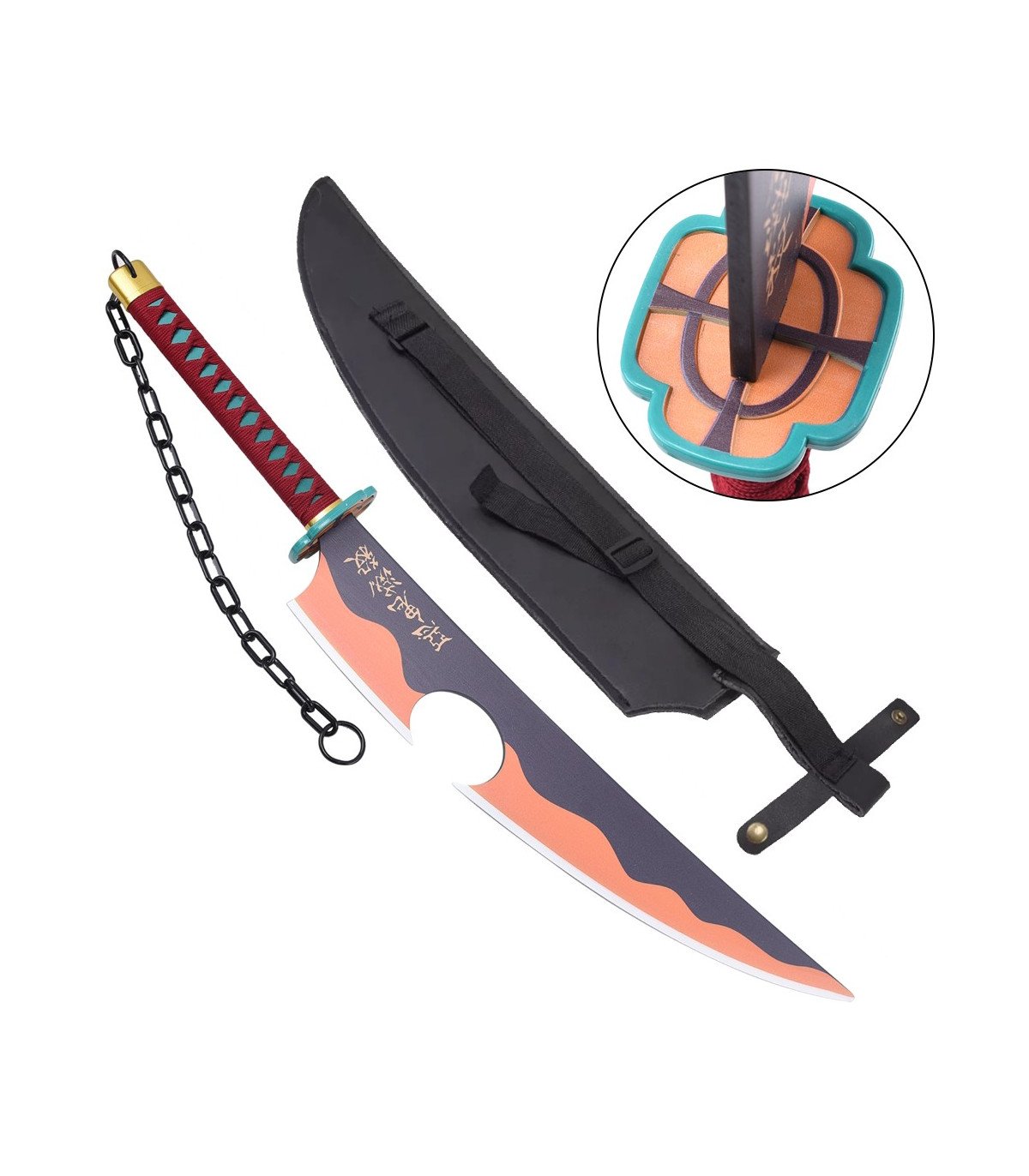 Demon Slayer Épées Jumelles En Bambou Tengen Uzui 70 Cm Réplique