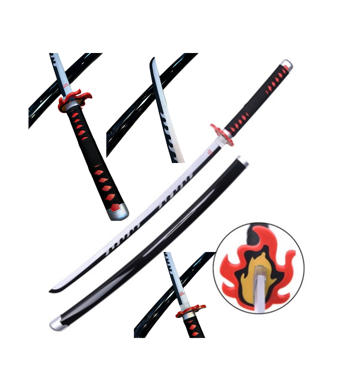 Demon Slayer Tanjiro Kamado Katana en Bambou Réplique - 103 cm
