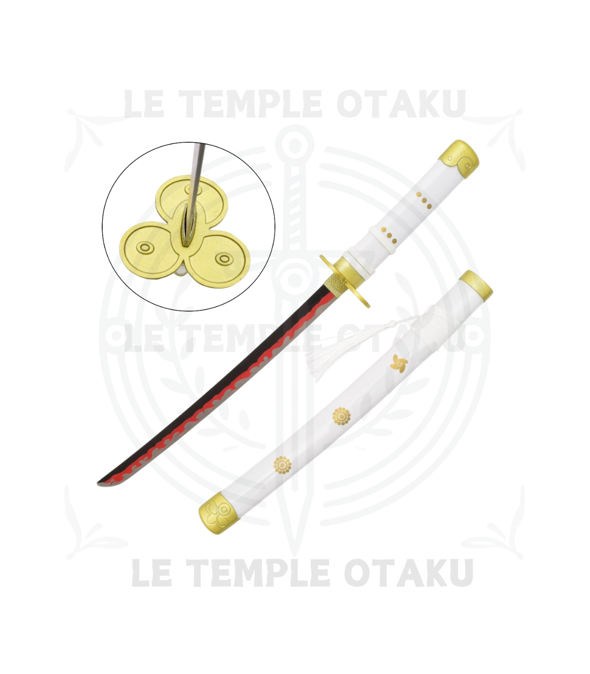 One Piece Katana Miniature Enma Blanc Zoro Réplique Décorative - 45 cm