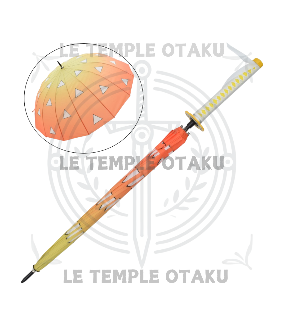 Katana Parapluie Zenitsu Agatsuma avec Poignée - Demon Slayer - 107 cm