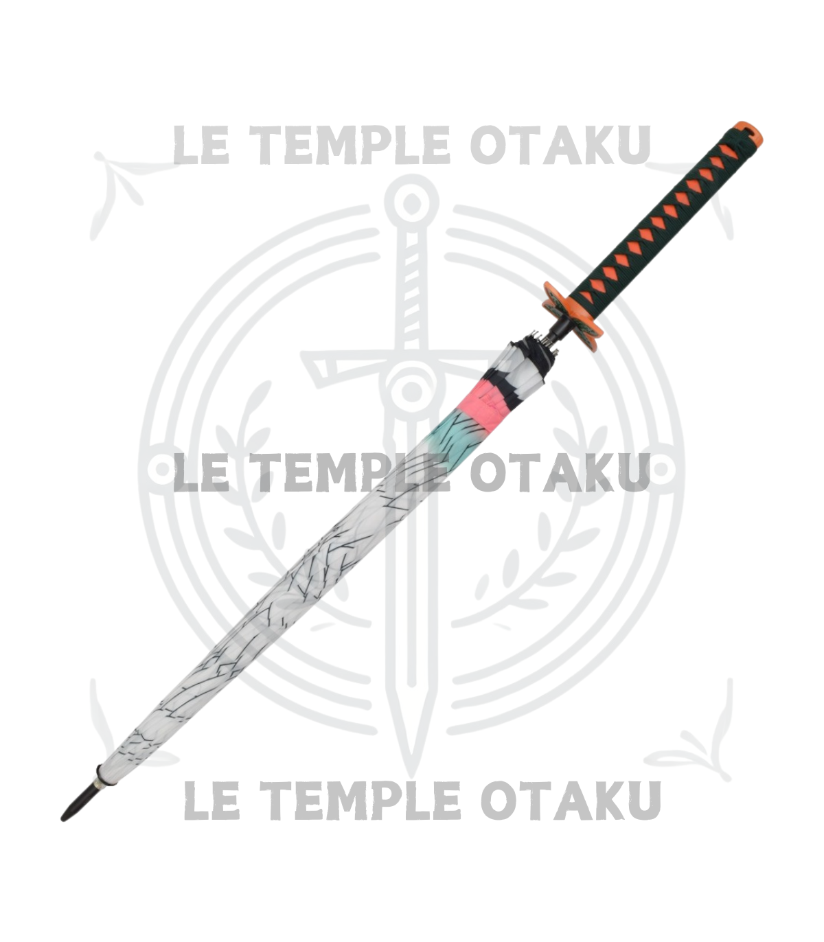Parapluie Shinobu Kochou avec Poignée Style Katana - Demon Slayer - 107 cm