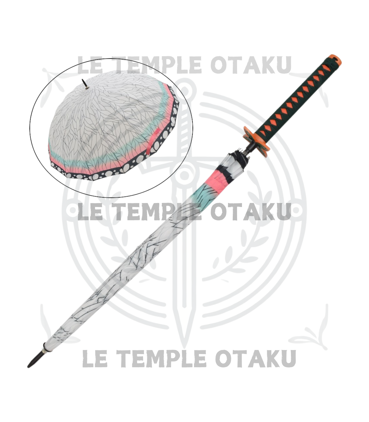 Parapluie Shinobu Kochou avec Poignée Style Katana - Demon Slayer - 107 cm