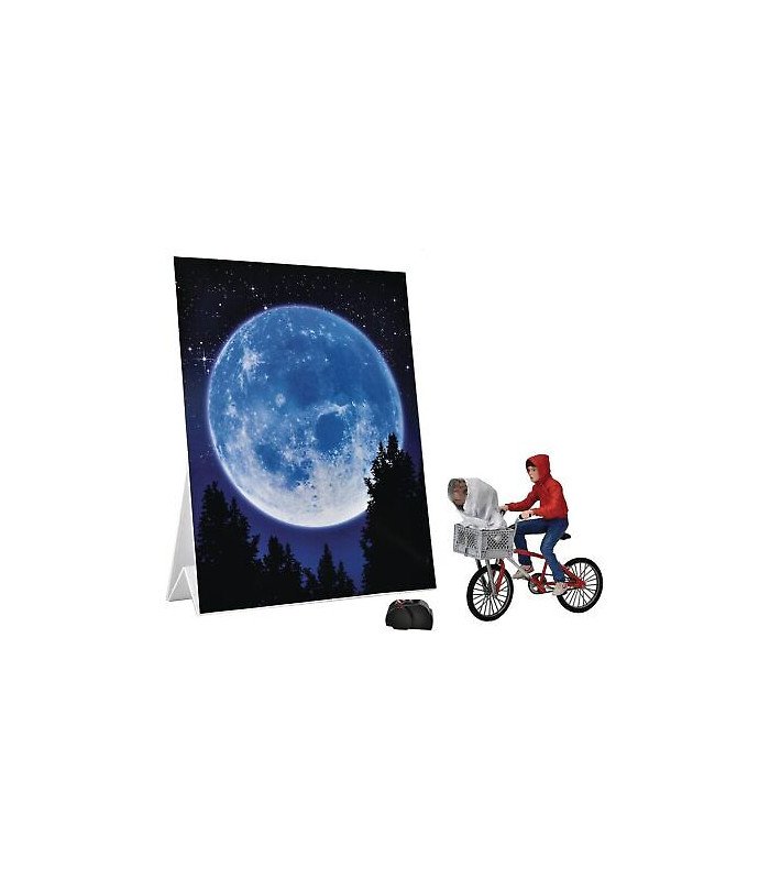 E.T. & Elliott à vélo – Figurine articulée 40e anniversaire – NECA – 18 cm