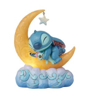 Figurine lumineuse Stitch et Souillon - Lune avec minuterie - Jim Shore