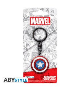 Porte-clés Marvel - Bouclier de Captain America en métal - 3,6 cm