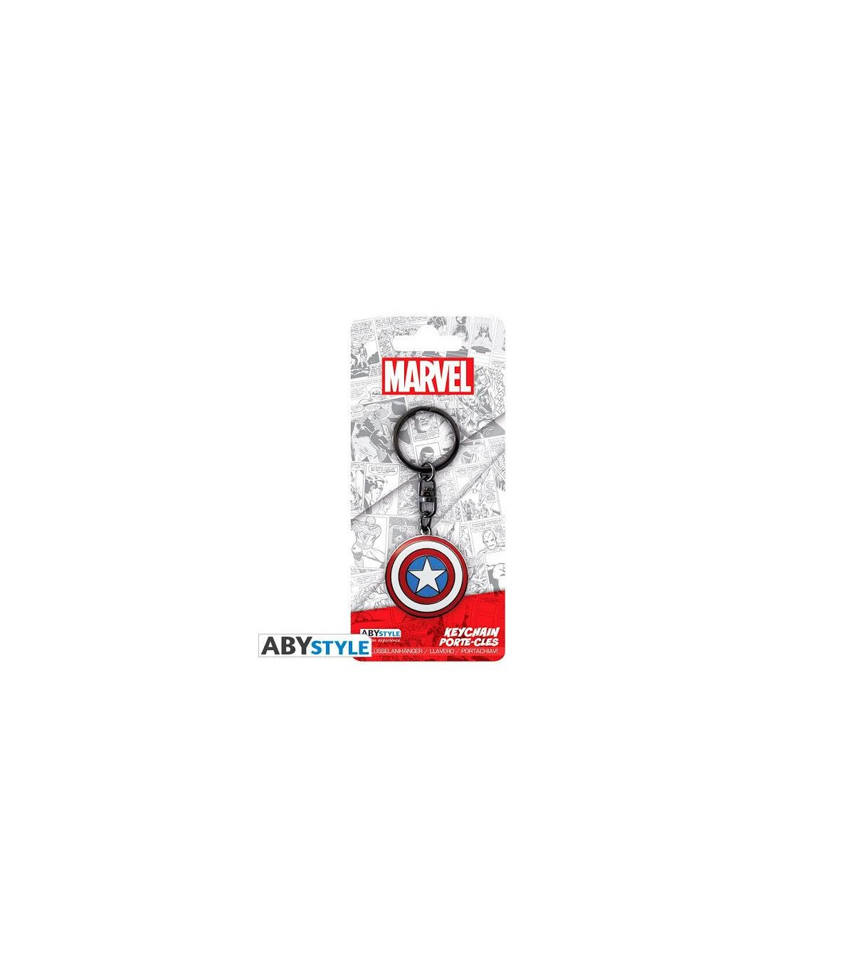 Porte-clés Marvel - Bouclier de Captain America en métal - 3,6 cm