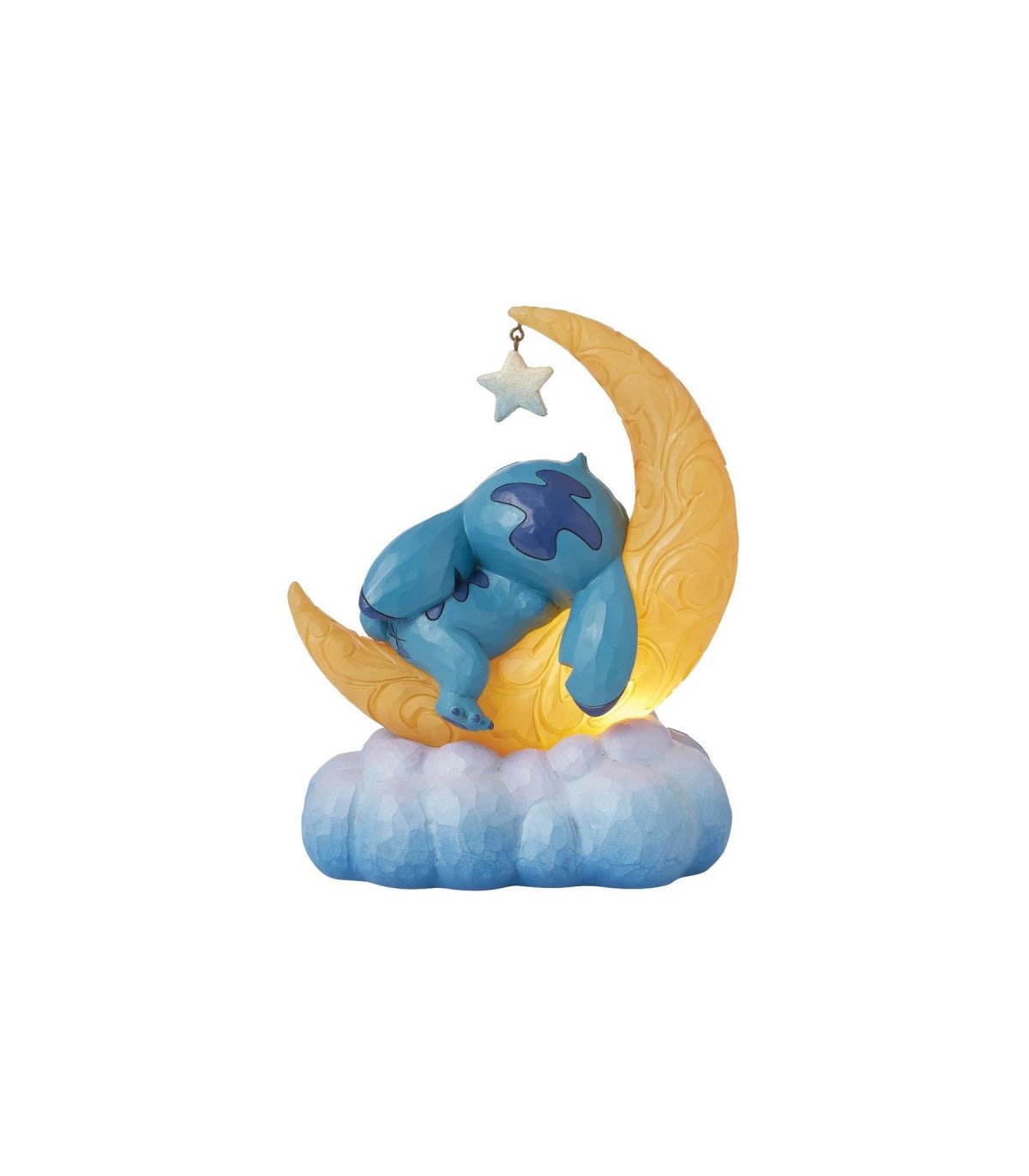 Figurine Stitch et Souillon Lune Lumineuse - Disney - 18 cm