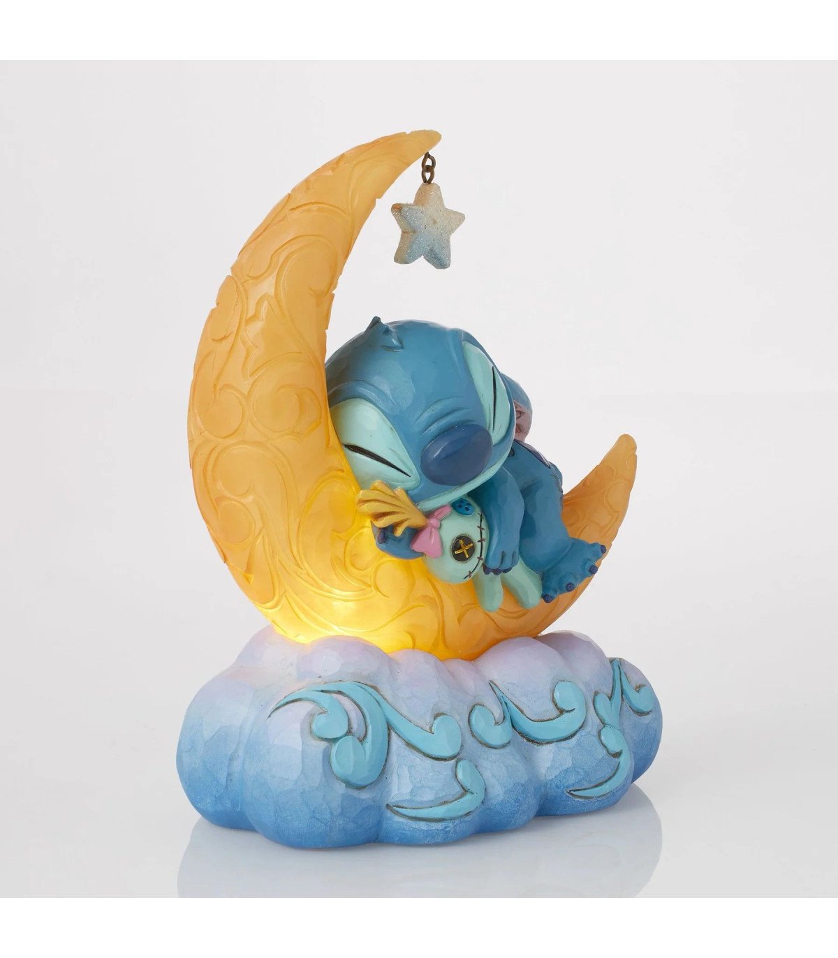 Figurine Stitch et Souillon Lune Lumineuse - Disney - 18 cm