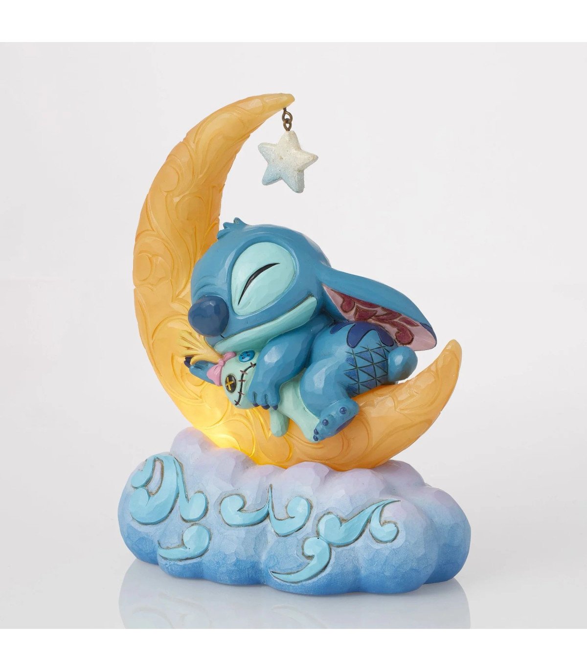 Figurine Stitch et Souillon Lune Lumineuse - Disney - 18 cm