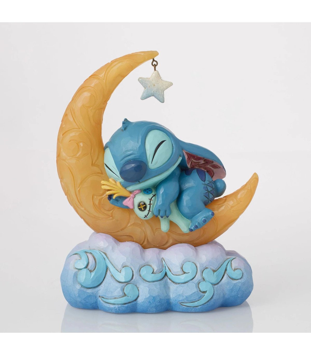 Figurine Stitch et Souillon Lune Lumineuse - Disney - 18 cm