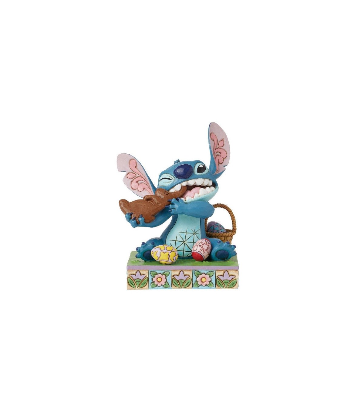 Stitch fête Pâques avec des œufs et du chocolat – Disney Traditions – 12,7 cm