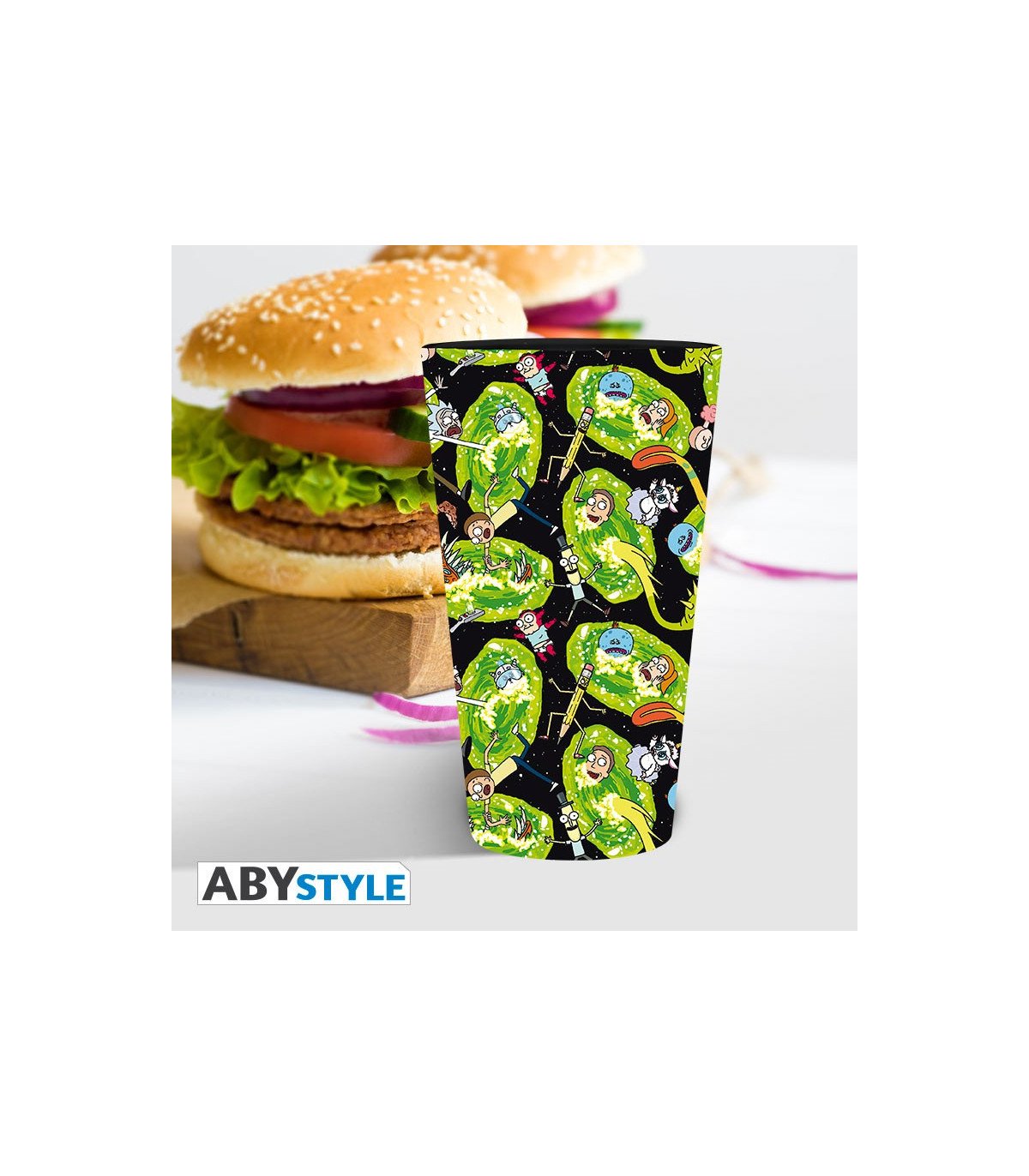 Verre XXL Rick and Morty - Portails - 400 ml - ABYstyle