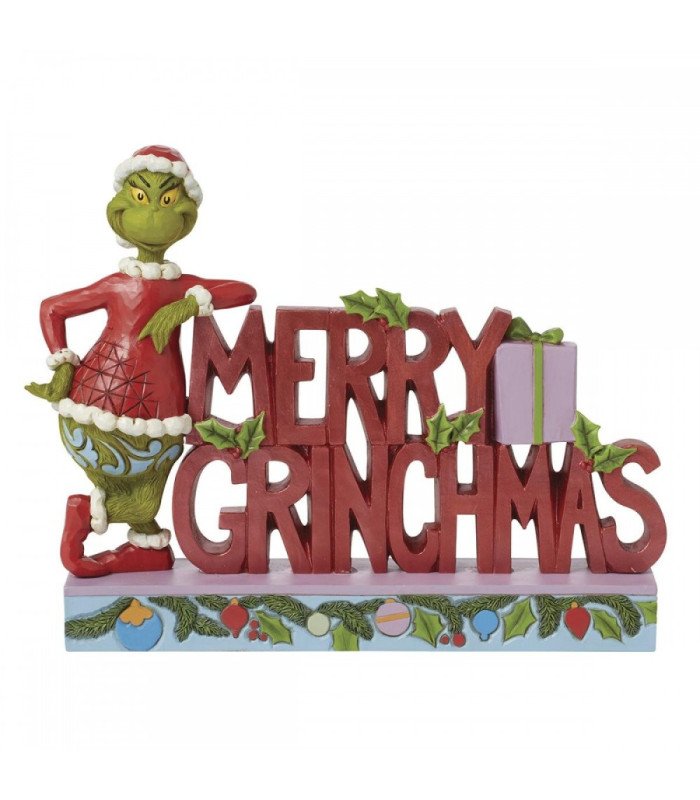 Le Grinch en Père Noël prêt à semer la zizanie – version Jim Shore