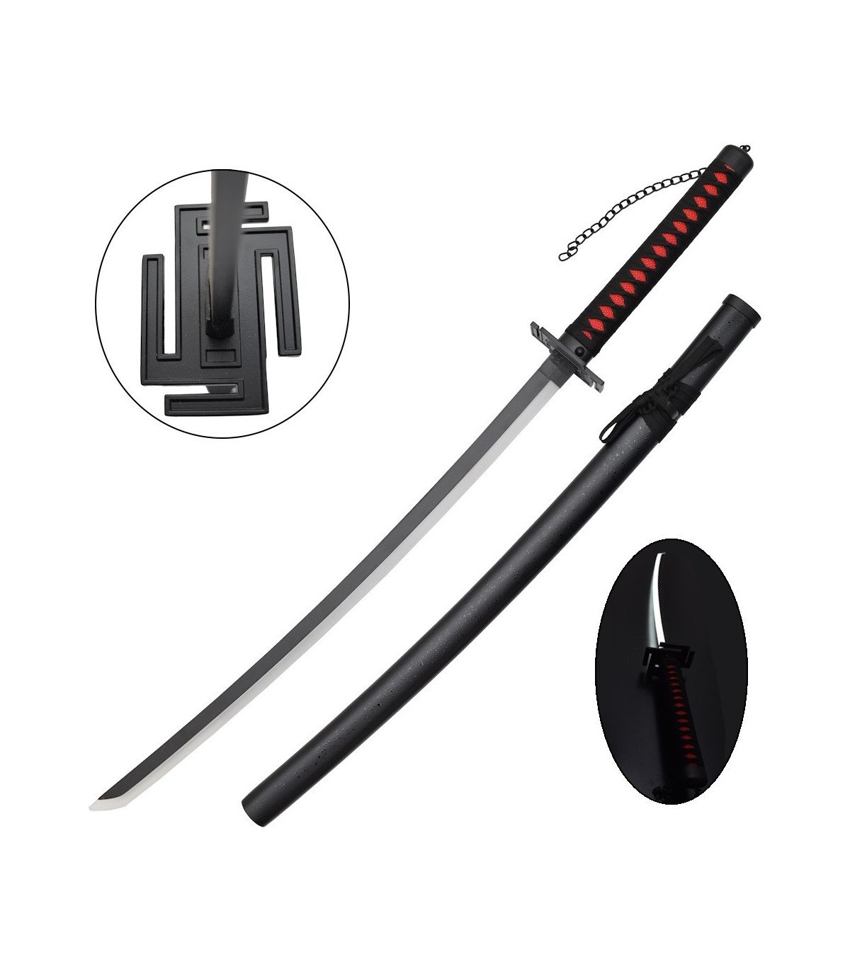 Katana LED Zangetsu Ichigo Kurosaki Bleach en Bambou vue principale