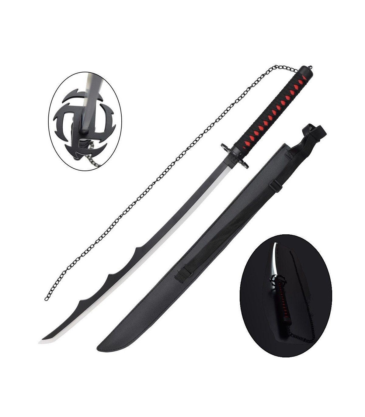 Katana LED Tensa Zangetsu Evolution Ichigo Kurosaki Bleach en Bambou vue principale