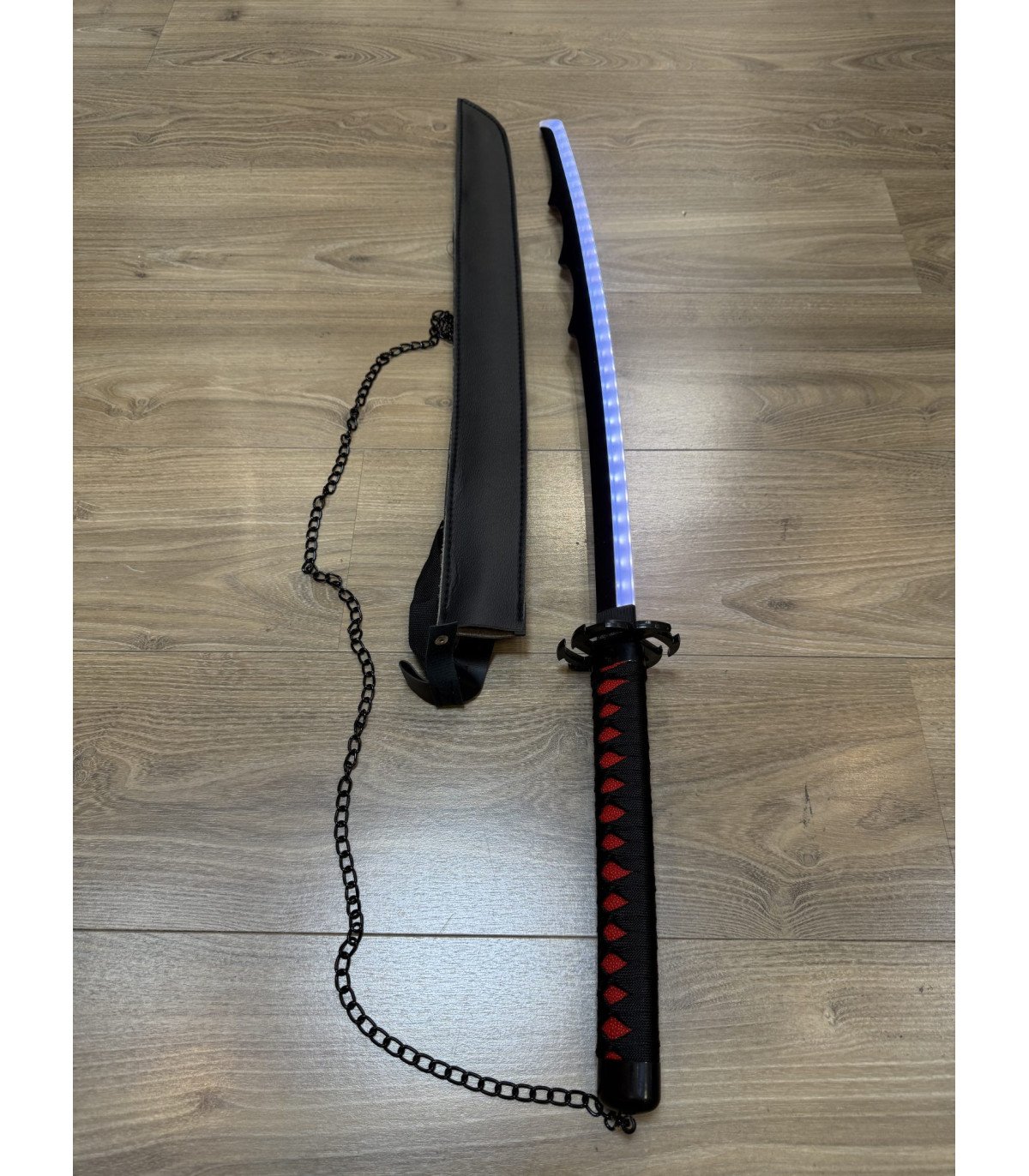  Katana LED Tensa Zangetsu Evolution Ichigo Kurosaki Bleach en Bambou vue produit 6
