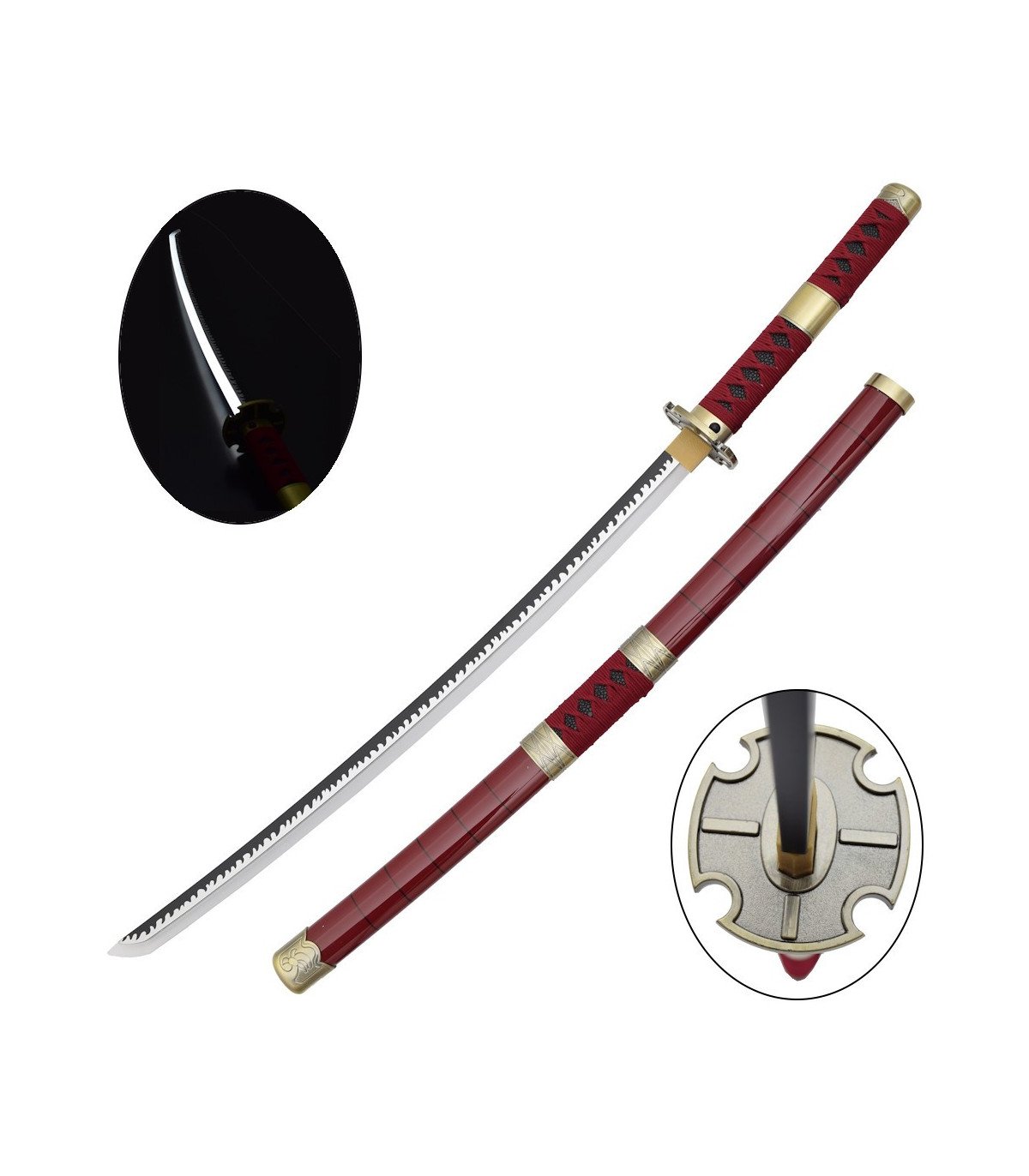 Katana LED Sandai Kitetsu de Roronoa Zoro One Piece en Bambou vue principale
