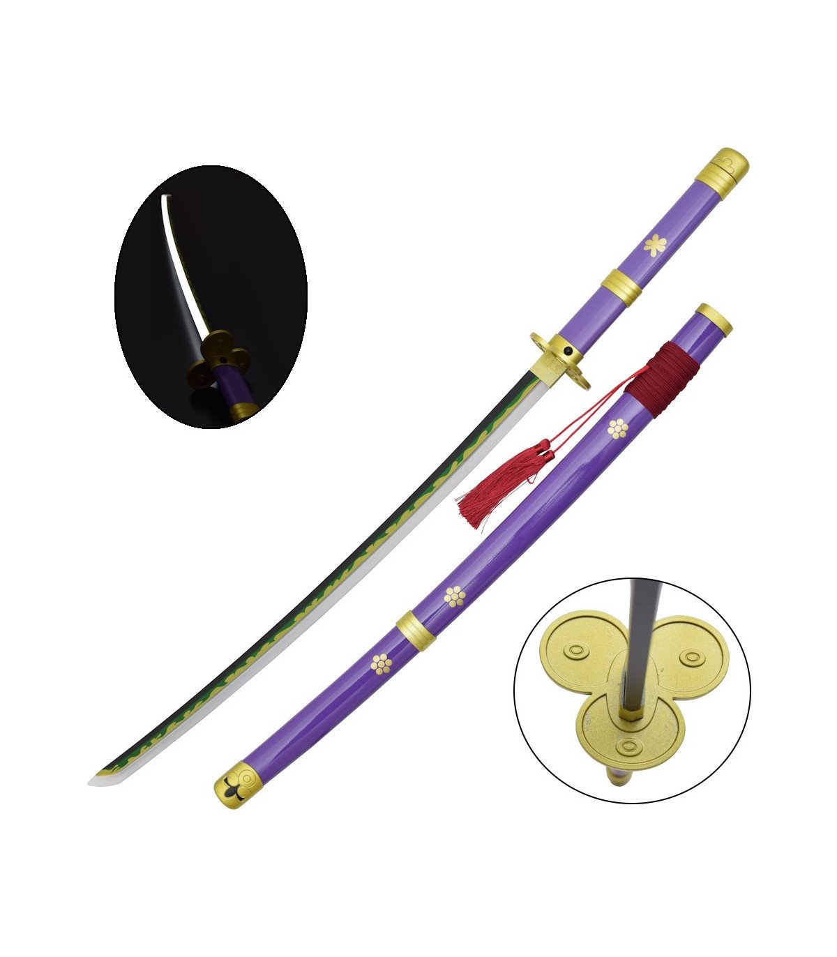 Katana LED Enma de Roronoa Zoro One Piece en Bambou vue principale
