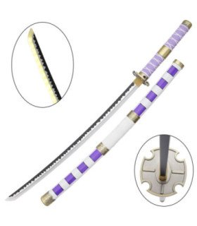 Katana LED Nidai Kitetsu de Monkey D. Luffy One Piece en Bambou vue principale