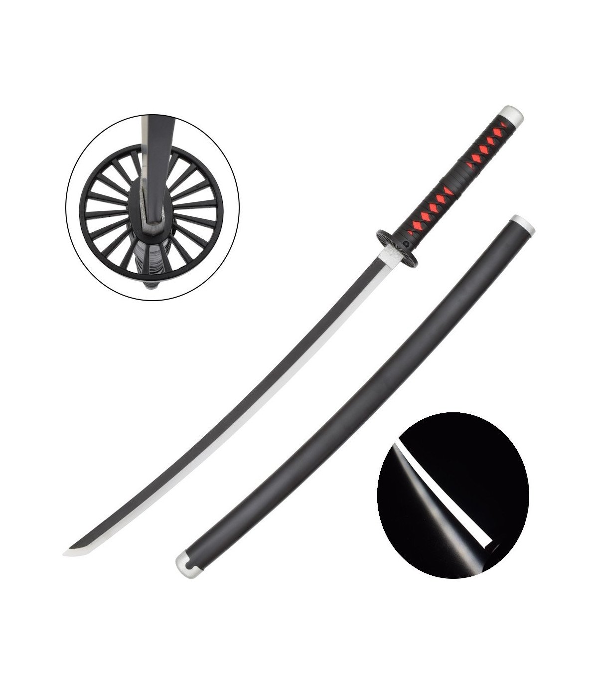 Katana LED Bois Tanjiro Kamado Demon Slayer en Bambou vue principale