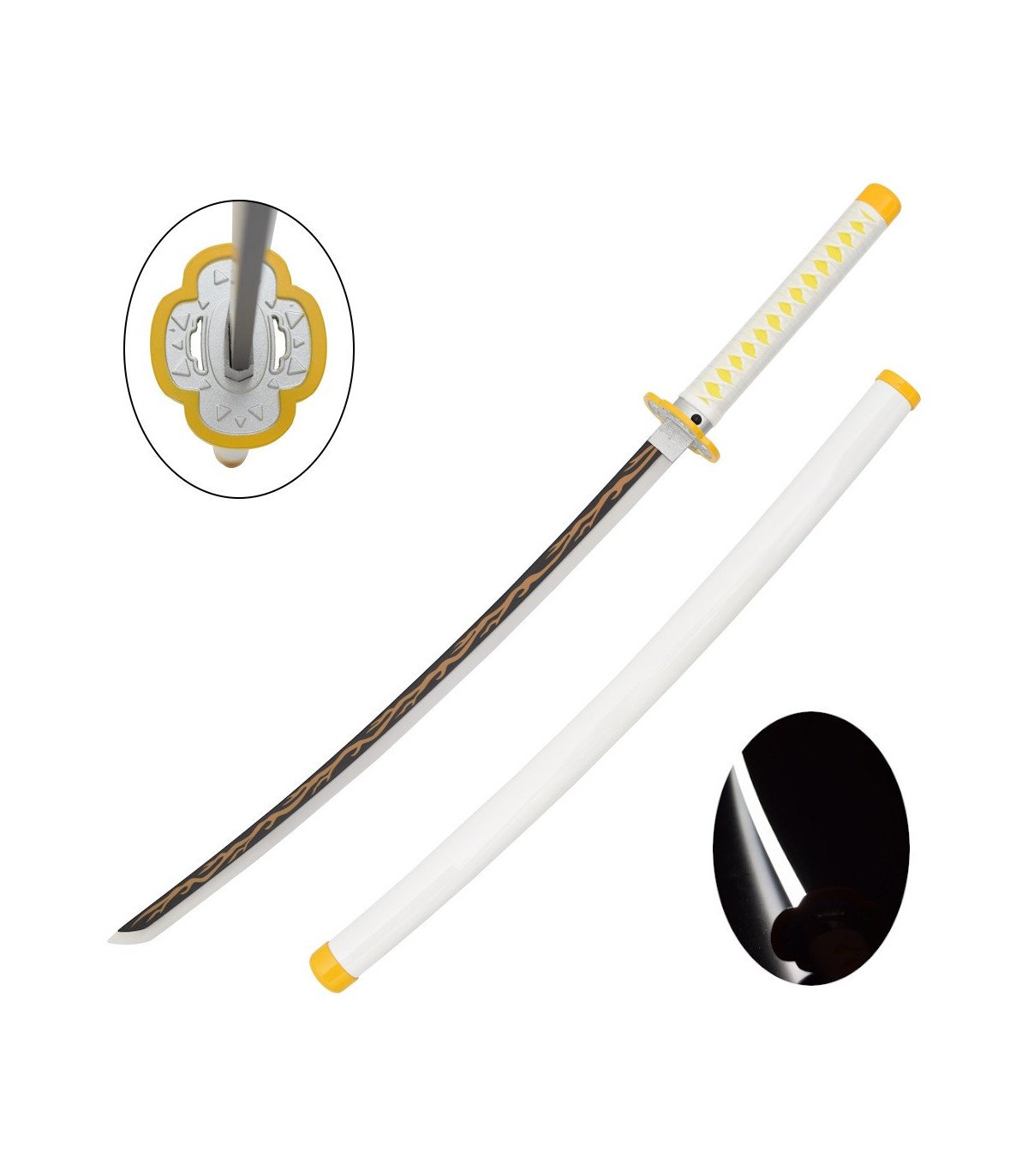 Katana LED Bois Zenitsu Agatsuma Demon Slayer en Bambou vue principale