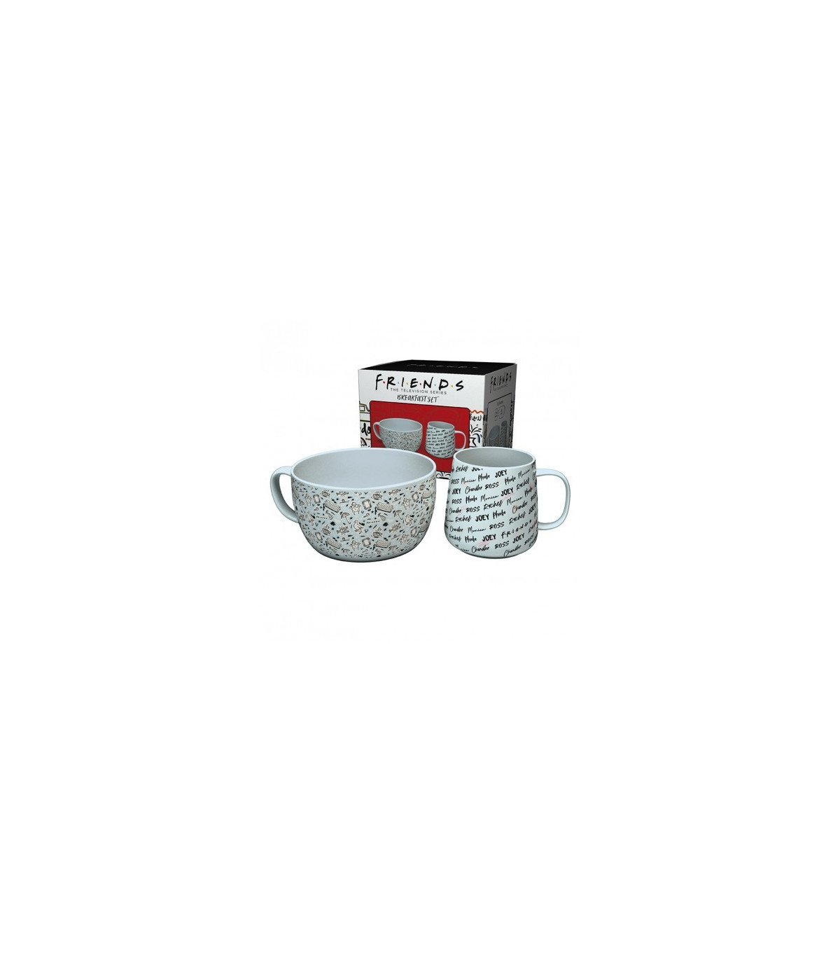 FRIENDS - GRIBOUILLAGE - SET PETIT DEJEUNER MUG + BOL