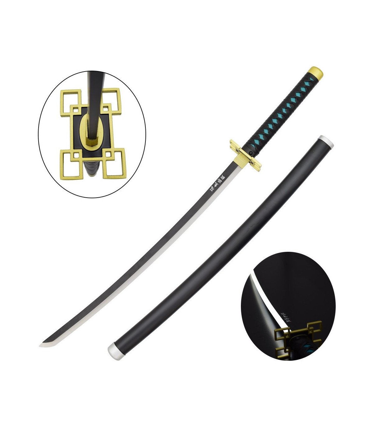 Katana LED Bois Muichiro Tokito Demon Slayer en Bambou vue principale