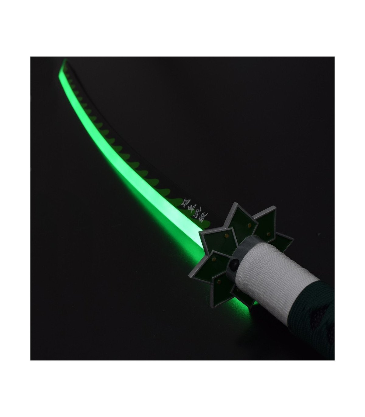 Katana LED Bois Sanemi Shinazugawa Demon Slayer en Bambou détail décoratif