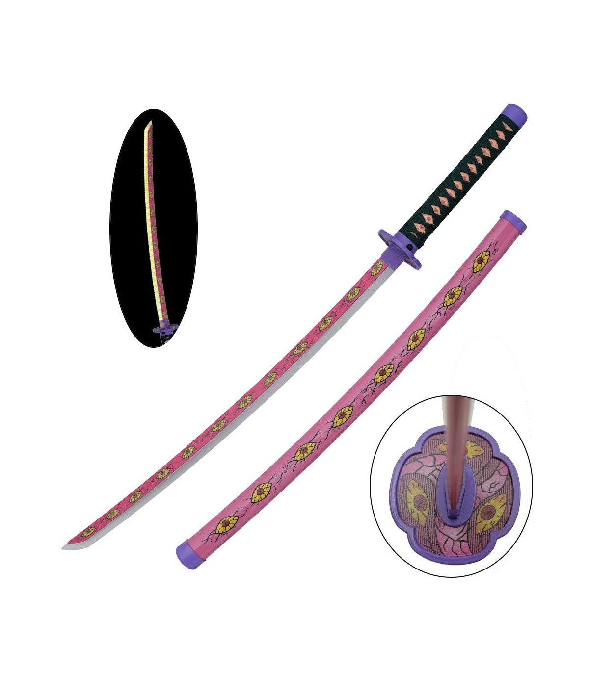 Katana LED Bambou Kokushibou Tsugikuni Michikatsu Demon Slayer vue principale