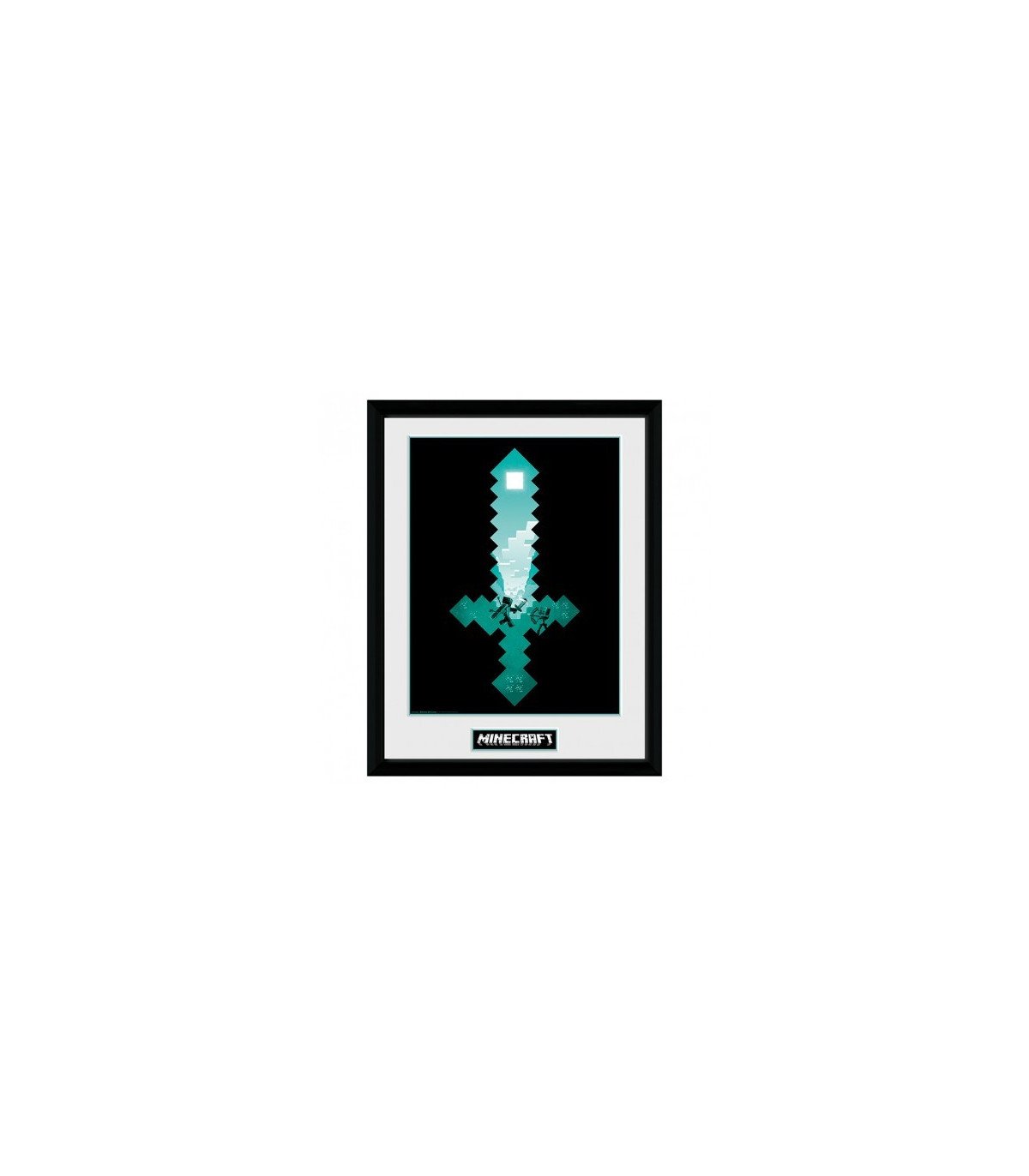 MINECRAFT - EPEE DE DIAMANT - POSTER ENCADRE