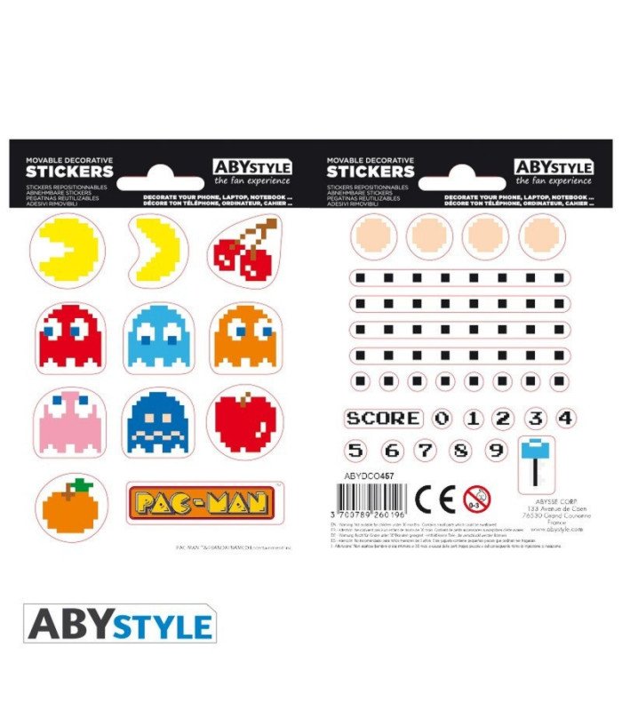 Stickers Pac-Man – Labyrinthe rétro – 2 planches – 16 x 11 cm – ABYstyle