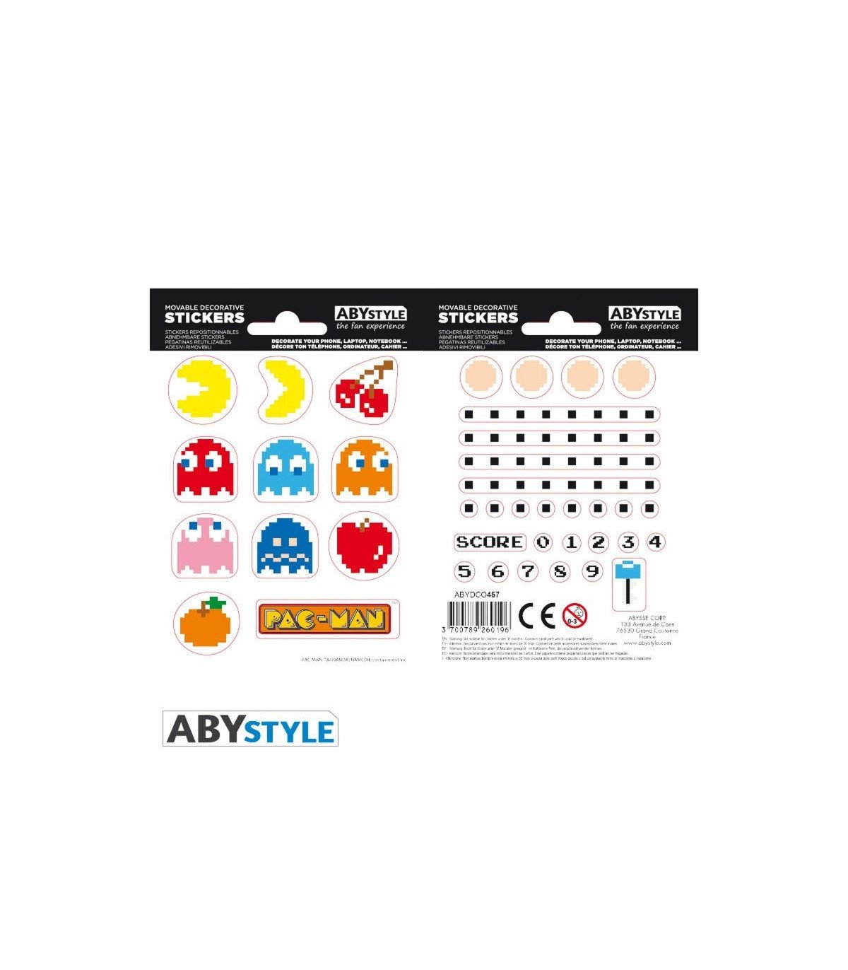 Stickers Pac-Man – Labyrinthe rétro – 2 planches – 16 x 11 cm – ABYstyle