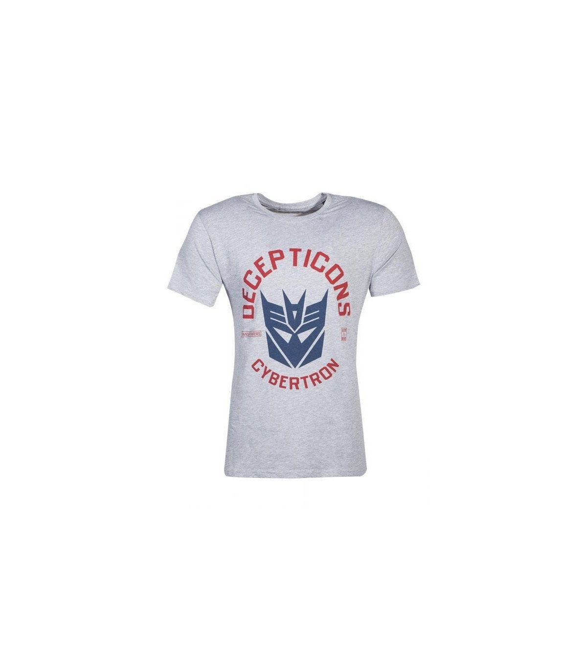 T-shirt gris chiné pour homme avec visuel sérigraphié Decepticon – Transformers – 100 % coton