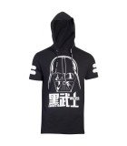 T-shirt homme noir avec sérigraphie Darth Vader sur le devant, le dos et les manches – Star Wars – 100 % coton