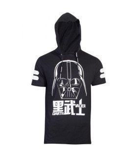 T-shirt homme noir avec sérigraphie Darth Vader sur le devant, le dos et les manches – Star Wars – 100 % coton