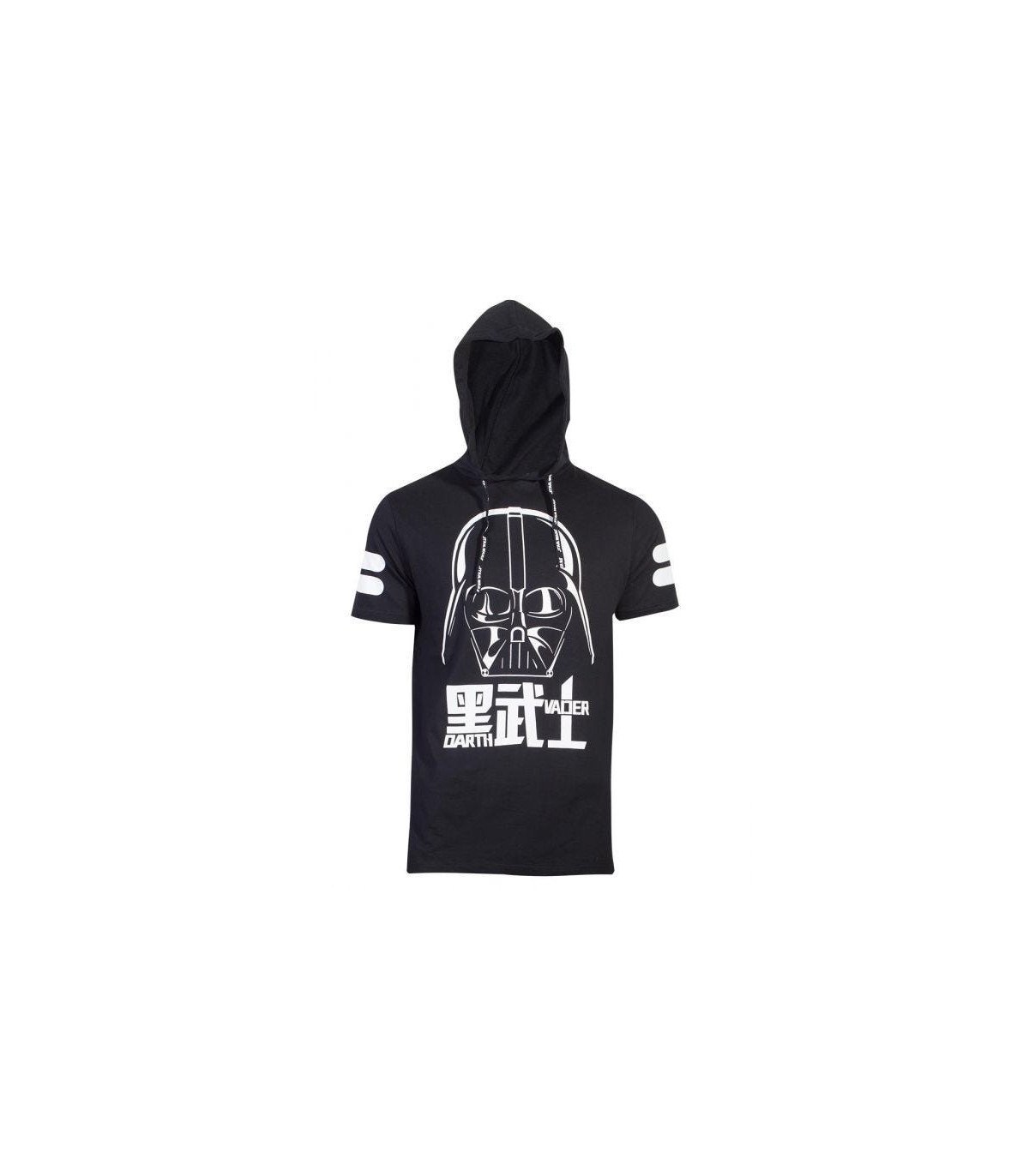 T-shirt homme noir avec sérigraphie Darth Vader sur le devant, le dos et les manches – Star Wars – 100 % coton
